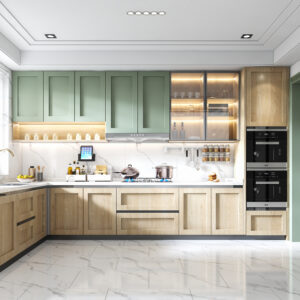 Tủ Bếp Phối Màu Pastel