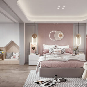 Phòng Ngủ Trẻ Em Không Gian Mở Dành Cho Bé Gái