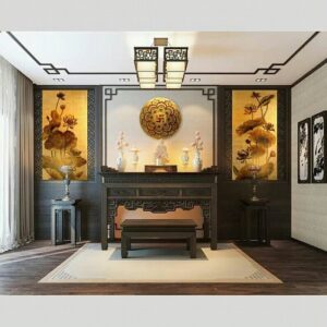 Mẫu Phòng Thờ Phật – Bàn Thờ Gia Tiên Gỗ Phong Cách Trung Hoa
